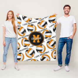 Cobertor De Velo esportes de crianças de laranja negro Eu adoro pad