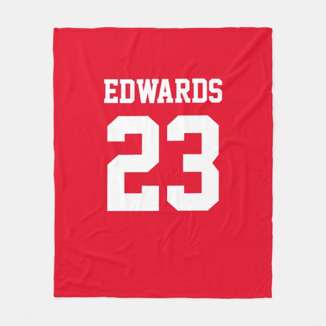 Cobertor De Velo Esportes Personalizados Numerados Com O Nome Folhe (Frente)