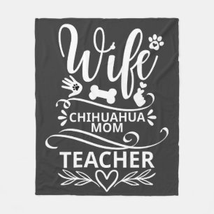 Cobertor De Velo Esposa Chihuahua Mãe Professora Cachorro Engraçado