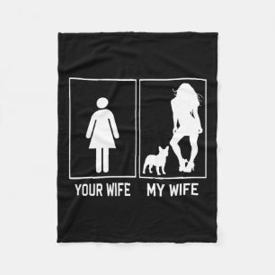 Cobertor De Velo Esposa Minha Esposa Brincadeira Francesa De Bulldo