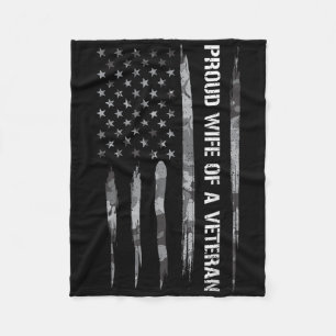 Cobertor De Velo Esposa Orgulhosa De Um Veterano - Bandeira America