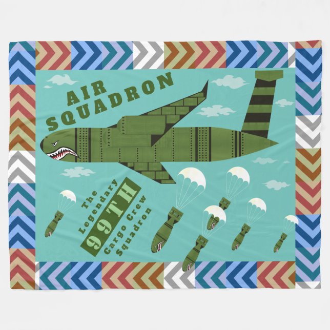 Cobertor De Velo Esquadrão Aéreo Personalizado Fleece Blanket (Frente (Horizontal))