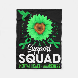 Cobertor De Velo Esquadrão de Apoio Sunflower Green Ribbon Saúde Me