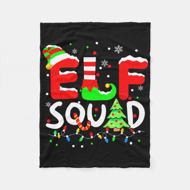 Cobertor De Velo Esquadrão de Elfos Natal Família Combinando Menino (Frente)