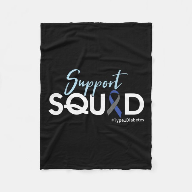 Cobertor De Velo Esquadrão de Suporte - Consciência da Diabetes Tip (Frente)