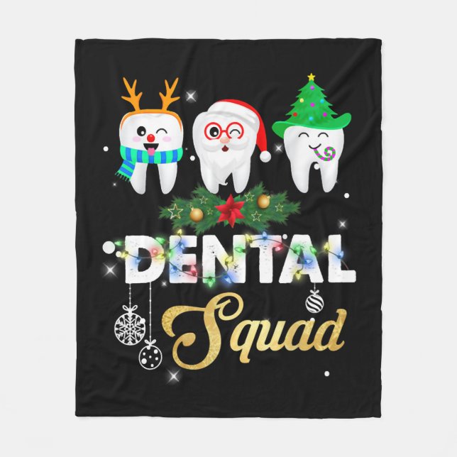 Cobertor De Velo Esquadrão Dental de Natal Engraçado Higenista (Frente)