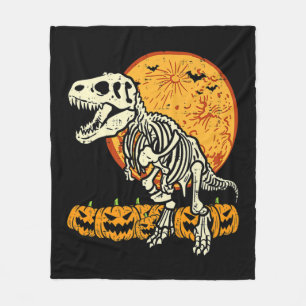 Cobertor De Velo Esqueleto Bonito Dinossaur Trex Dino Pumpkins Moon