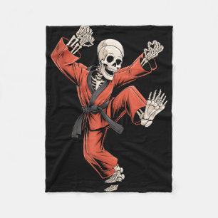 Cobertor De Velo Esqueleto Chute de Taekwondo Funny Halloween Truqu