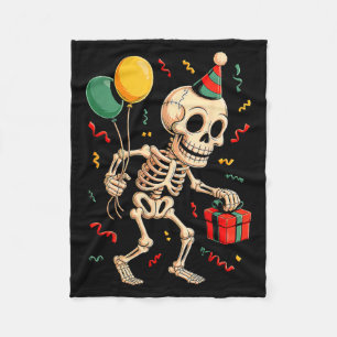 Cobertor De Velo Esqueleto de aniversário engraçado feliz Halloween