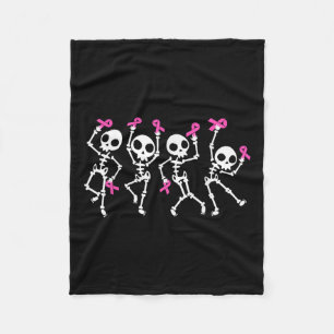 Cobertor De Velo Esqueleto de consciência do Cancer de fita rosa