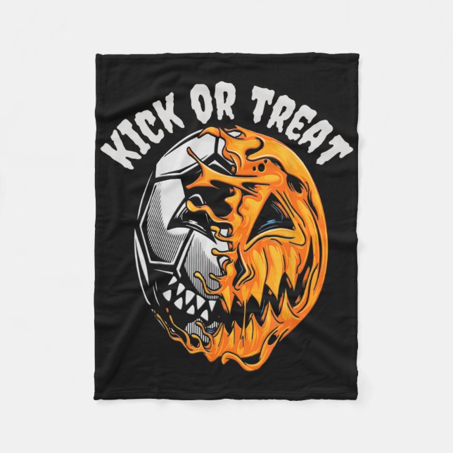 Cobertor De Velo Esqueleto de futebol do Halloween (Frente)