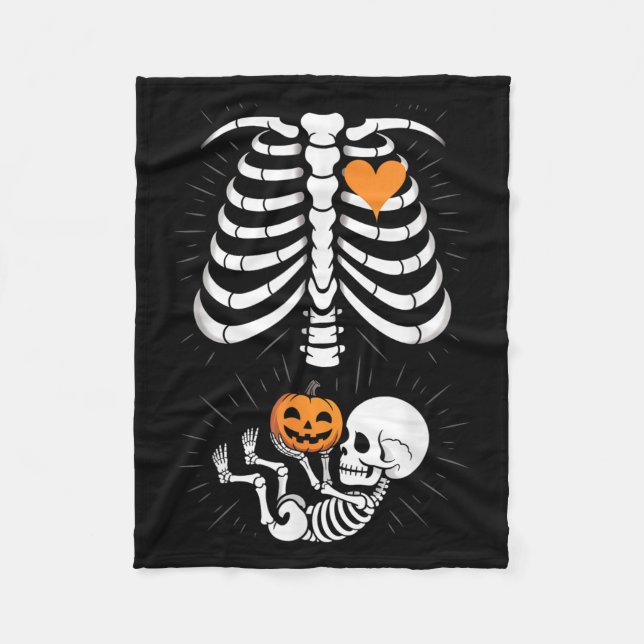 Cobertor De Velo Esqueleto de Halloween Bebê Caixa Torácica Materno (Frente)