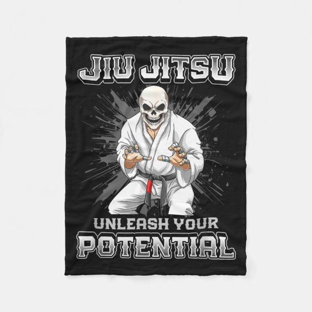 Cobertor De Velo Esqueleto de Jiu Jitsu Brasileiro de MMA e Grappli (Frente)