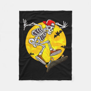 Cobertor De Velo Esqueleto de Skate Fantasia engraçada de Halloween