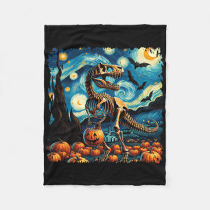 Cobertor De Velo Esqueleto de T-rex Halloween Van Gogh Noite Estrel