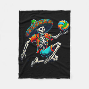 Cobertor De Velo Esqueleto de Voleibol Mexicano Sombrero Cinco De M
