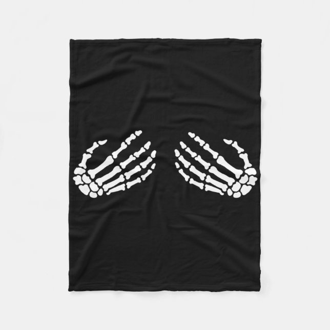 Cobertor De Velo Esqueleto Divertido Mãos Raparigas Halloween Esque (Frente)