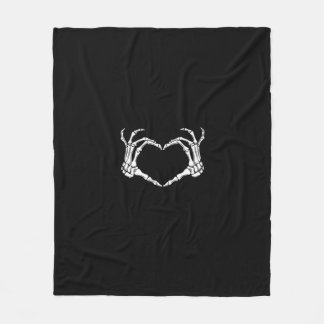 Cobertor De Velo Esqueleto Mãos Gráfico Cardíaco