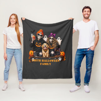 Cobertor De Velo Esqueleto Personalizado de Halloween Fique Assusta
