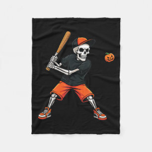 Cobertor De Velo Esqueleto Rebate Abóbora Beisebol Fantasia Hallowe