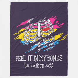 Cobertor De Velo Esqueleto sobre Cores de Sinalizador Pansexuais Fu