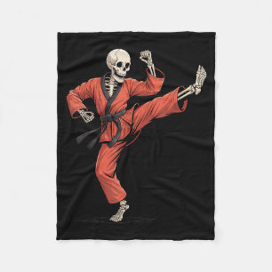 Cobertor De Velo Esqueleto Taekwondo Fantasia Divertida de Hallowee
