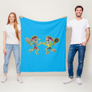 Cobertor De Velo Esqueletos de desenho animado engraçados jogando P