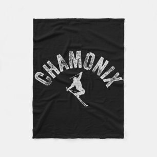 Cobertor De Velo Esqui Chamonix Mont Blanc Esquiador França Vintage
