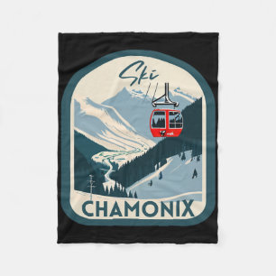 Cobertor De Velo Esqui Chamonix Retro Estilo Vintage Esqui Chamonix