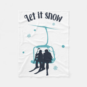 Cobertor De Velo Esqui Esquiador Esqui Retro Inverno Deixe Nevar Na