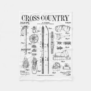 Cobertor De Velo Esqui Nórdico Cruzado Esqui Vintage Patent Ski