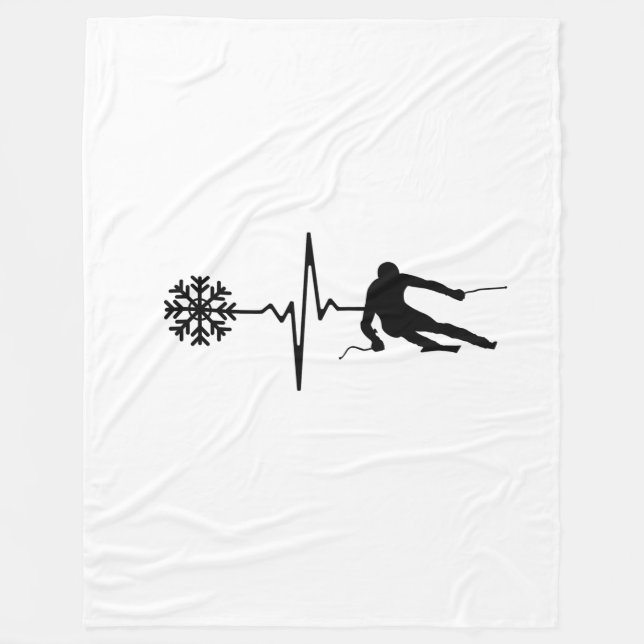 Cobertor De Velo Esqui - Presente Skiing Heartbeat Skier (Frente)