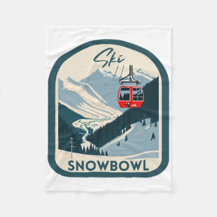 Cobertor De Velo Esqui Snowbowl Retro Estilo Vintage Snowbowl Esqui