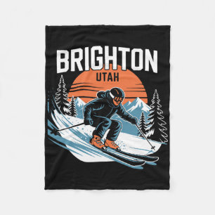Cobertor De Velo Esqui vintage Brighton Utah Esporte de inverno Ret