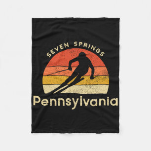 Cobertor De Velo Esqui Vintage Seven Springs Montanha Pennsylvania
