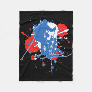 Cobertor De Velo Esquiador da Bandeira dos EUA - Esqui Cross Countr