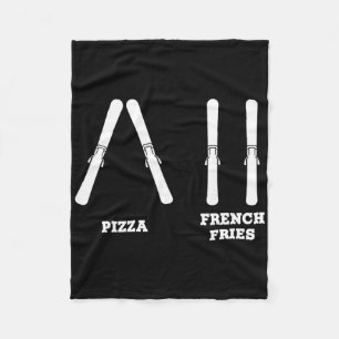 Cobertor De Velo Esquiando Pizza Batata Frita Engraçado Iniciante N