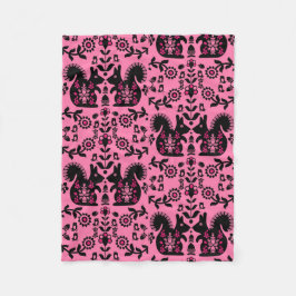 Cobertor De Velo Esquilo Arte Foliar Nórdica Escandinava