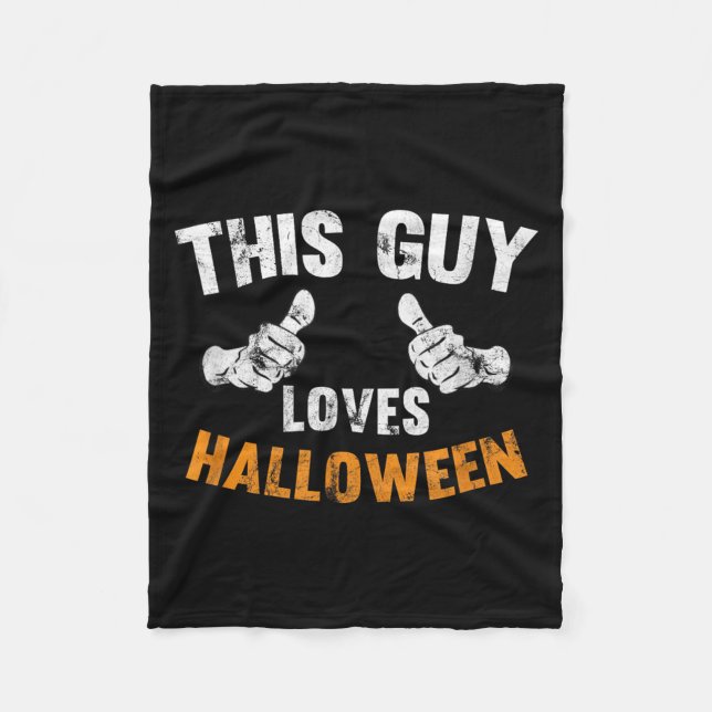 Cobertor De Velo Esse Cara Ama o Halloween Engraçado (Frente)