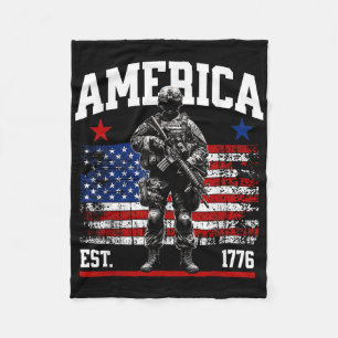 Cobertor De Velo Est 1776 Patriótica Americana Vintage Flag 4º Do