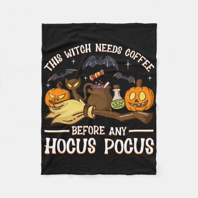 Cobertor De Velo Esta Bruxa Precisa De Café Antes De Qualquer Poco  (Frente)