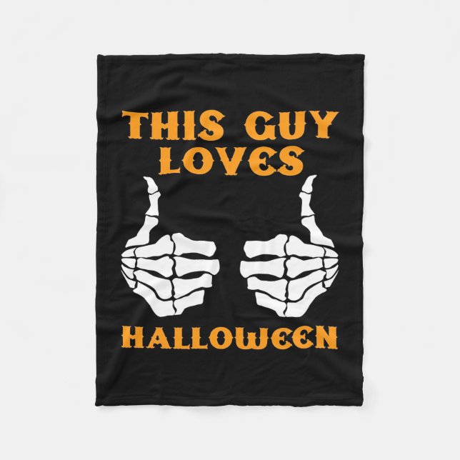 Cobertor De Velo Esta Cara ama o Halloween (Frente)