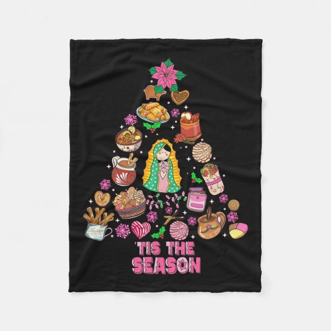 Cobertor De Velo Esta É A Época Do Natal Mexicano Feliz Navidad Xma (Frente)