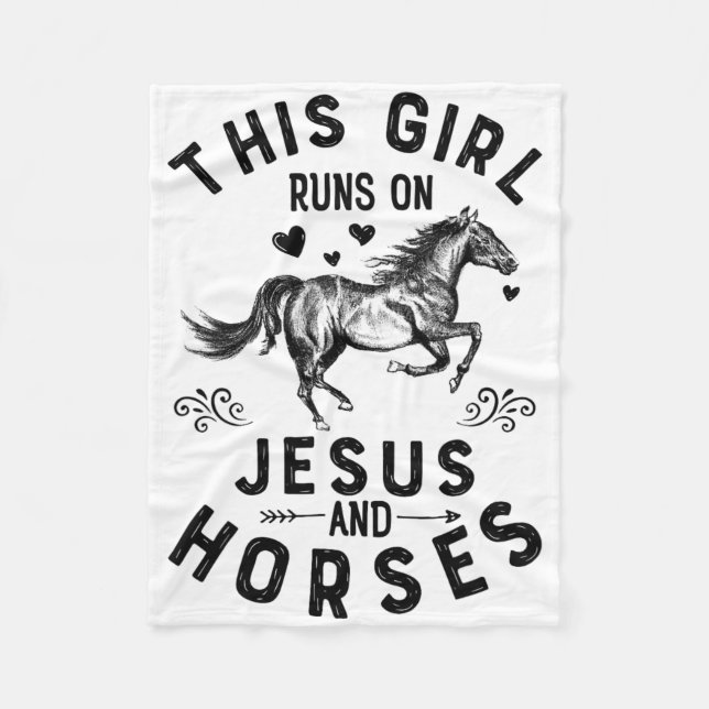 Cobertor De Velo Esta Garota Funciona Com Jesus E Cavalos Hors Eque (Frente)