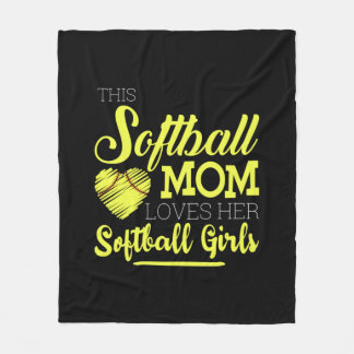 Cobertor De Velo Esta mãe de softball ama as suas "Moças de Softbal