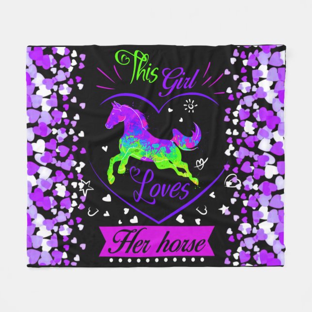 Cobertor De Velo Esta Menina Ama O Cavalo Dela (Frente (Horizontal))