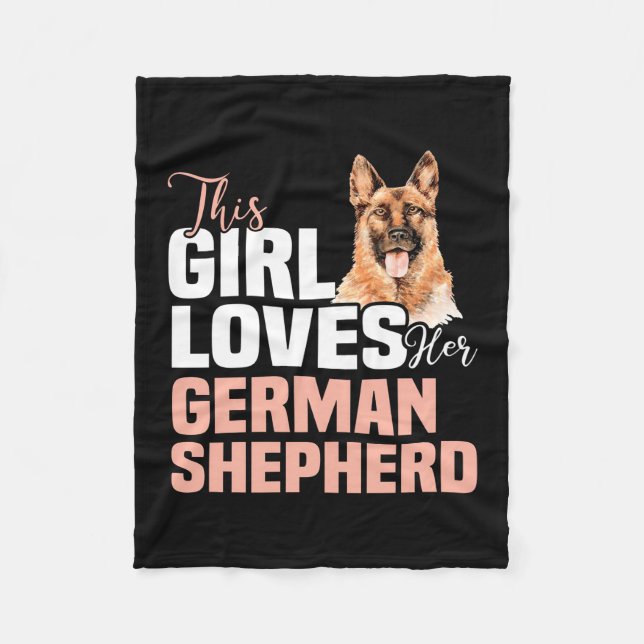 Cobertor De Velo Esta Menina Ama O German shepherd (Frente)