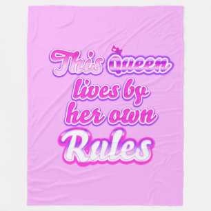 Cobertor De Velo Esta rainha nunca segue as regras rosa