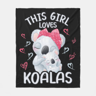 Cobertor De Velo Esta Rapariga ama Koalas