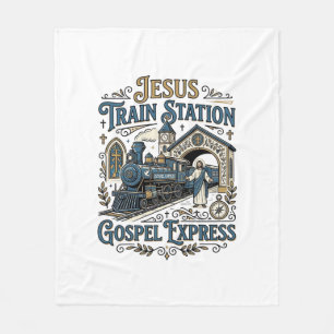 Cobertor De Velo Estação de Trem de Jesus Gospel Express Estação de